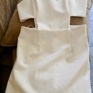 Cut-out white mini dress